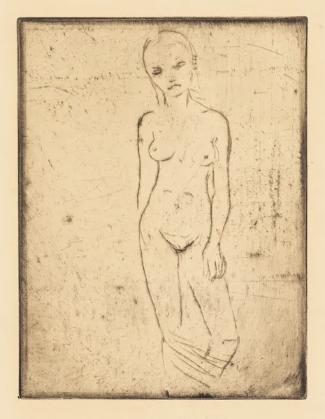 Junges Mädchen, Gewand fallen lassend av Wilhelm Lehmbruck