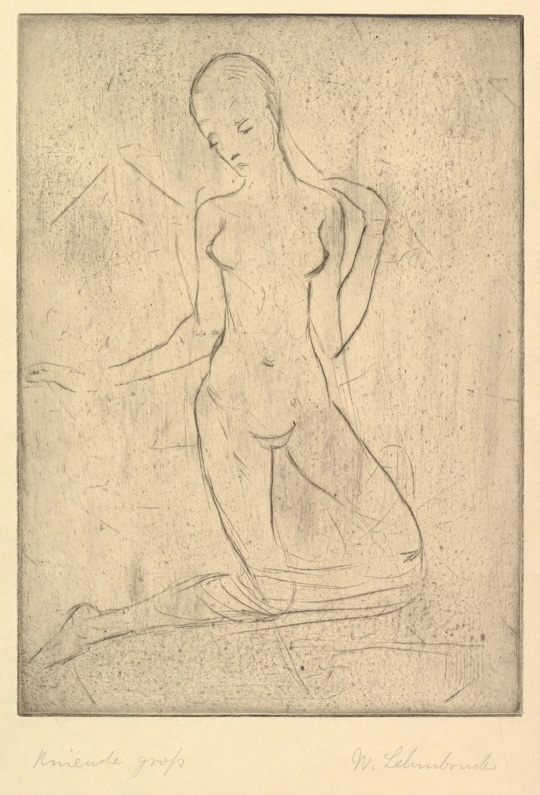 Kneeling One (Kneide, groß) av Wilhelm Lehmbruck