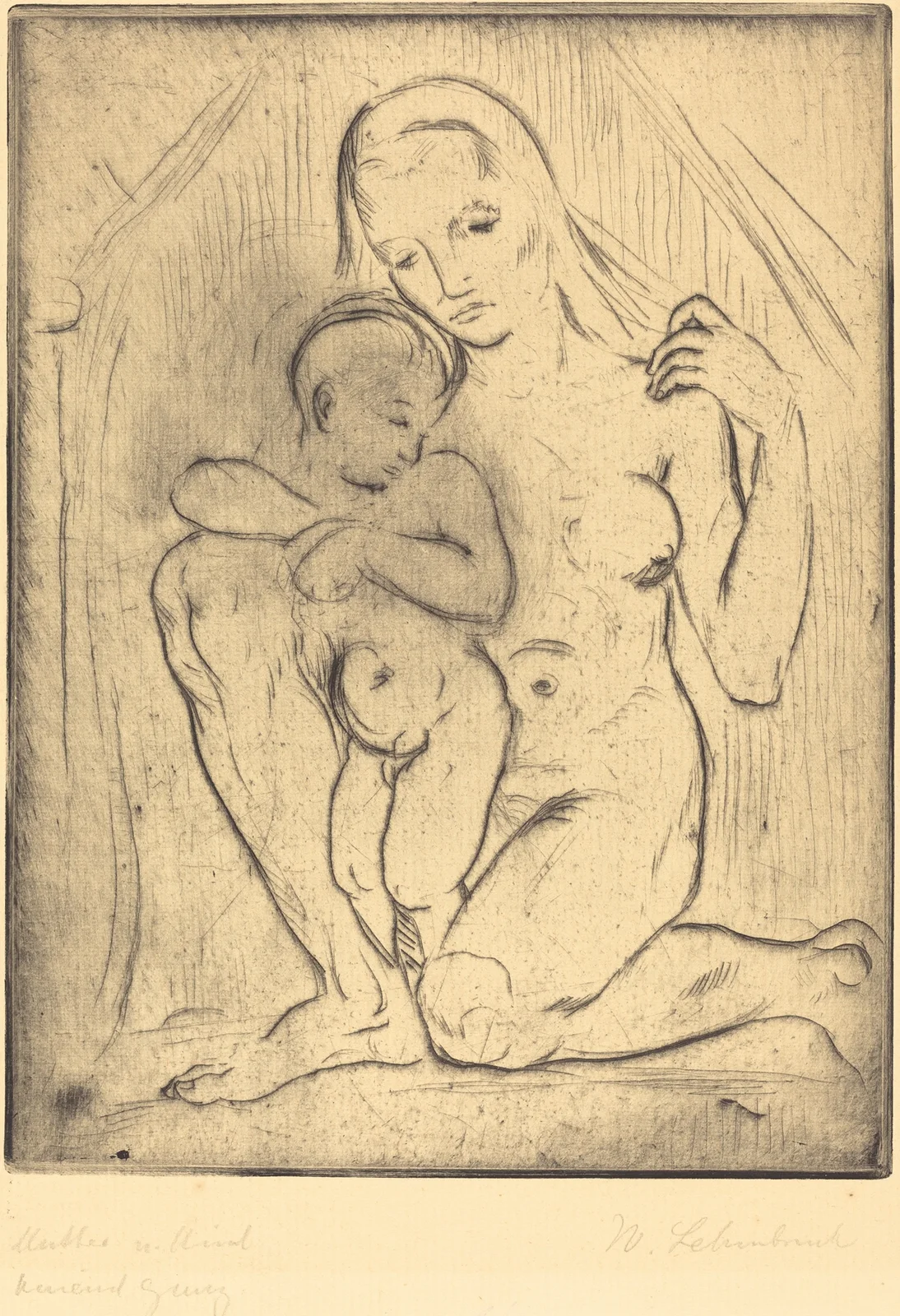 Mutter und Kind (Mother and Child) av Wilhelm Lehmbruck