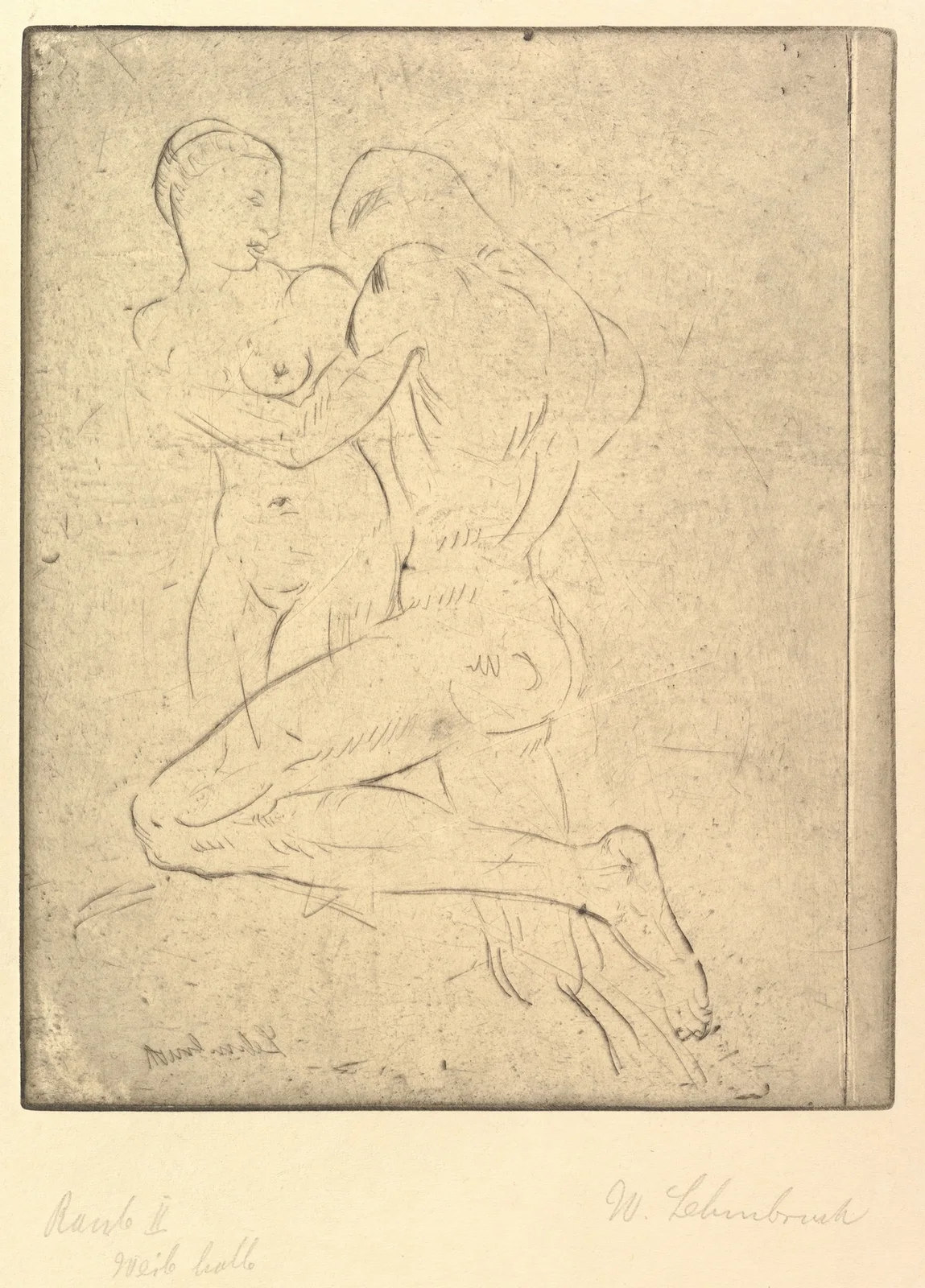 Rape II (Raub II, Weib halb), 1911 – nr 2 av Wilhelm Lehmbruck