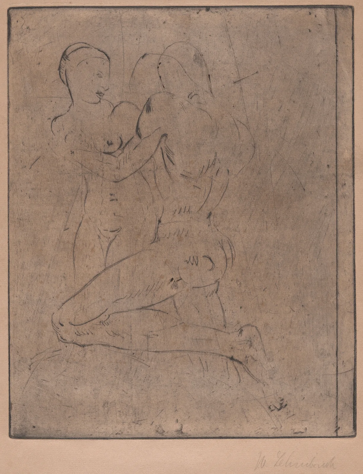 Rape II (Raub II, Weib halb) av Wilhelm Lehmbruck