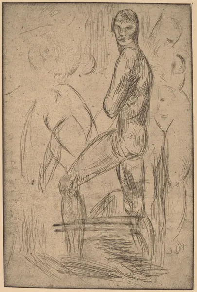 Standing Male Nude and Two Female Nudes av Wilhelm Lehmbruck