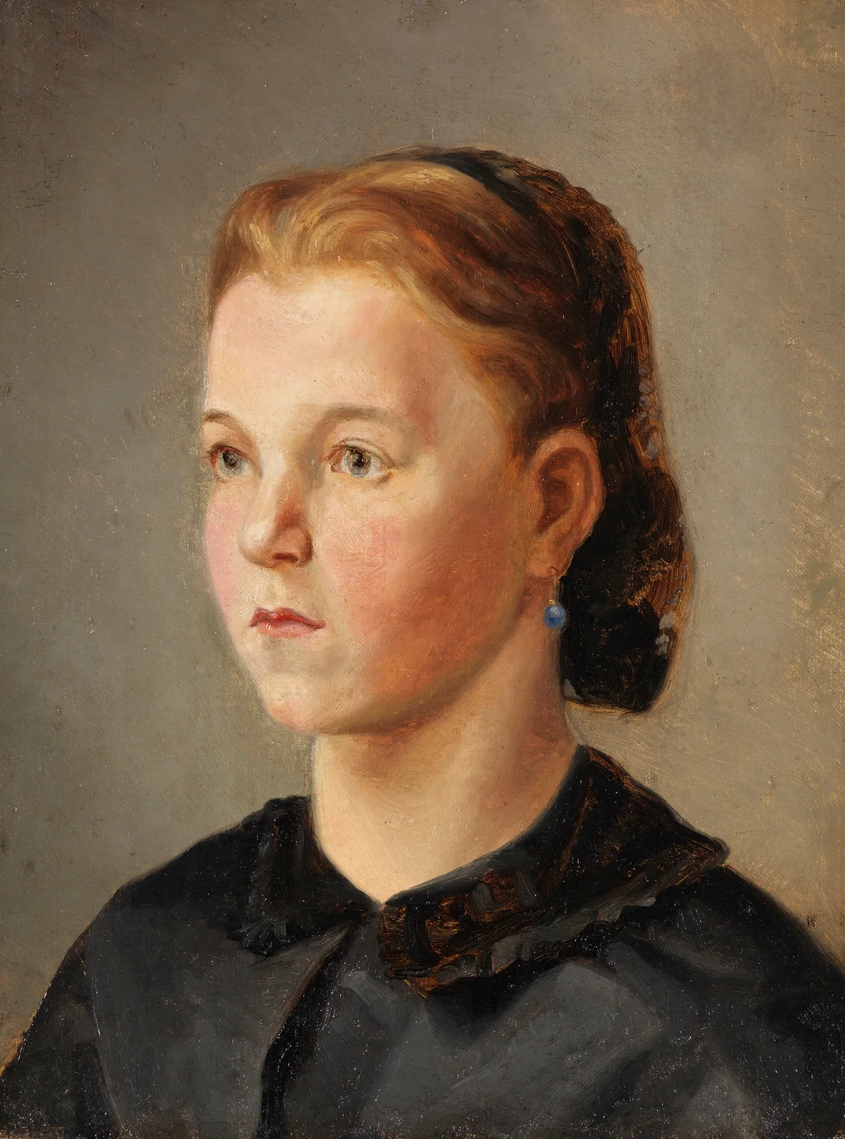 Mädchenbildnis (Therese Heyden) av Wilhelm Leibl