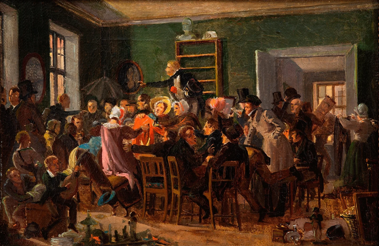 Scene from an auction av Wilhelm Marstrand