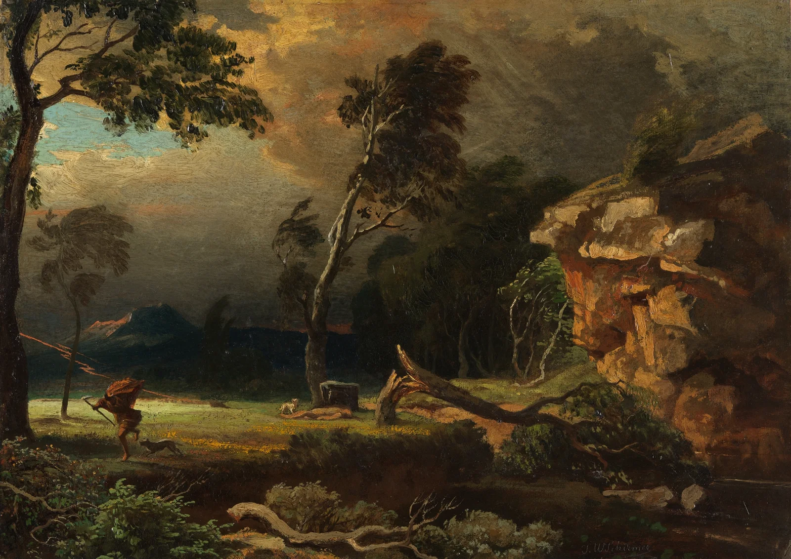 Kains Flucht av Johann Wilhelm Schirmer