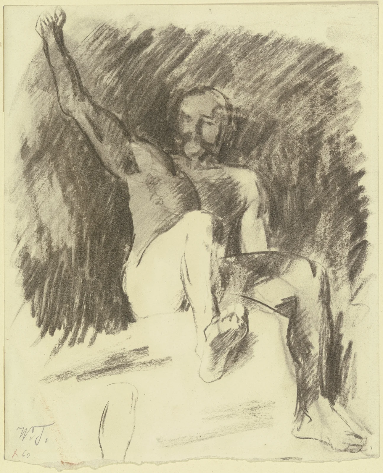 Männlicher Akt (Studie zur Gigantenschlacht) av Wilhelm Trübner