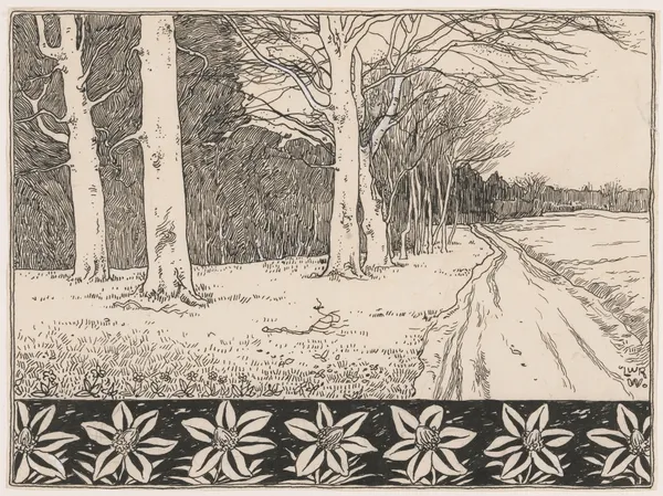 Pad langs de rand van een bos (in or before 1893) av Willem Wenckebach