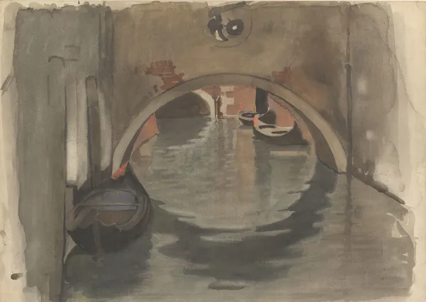 Gezicht onder een boogbrug te Venetië av Willem Witsen