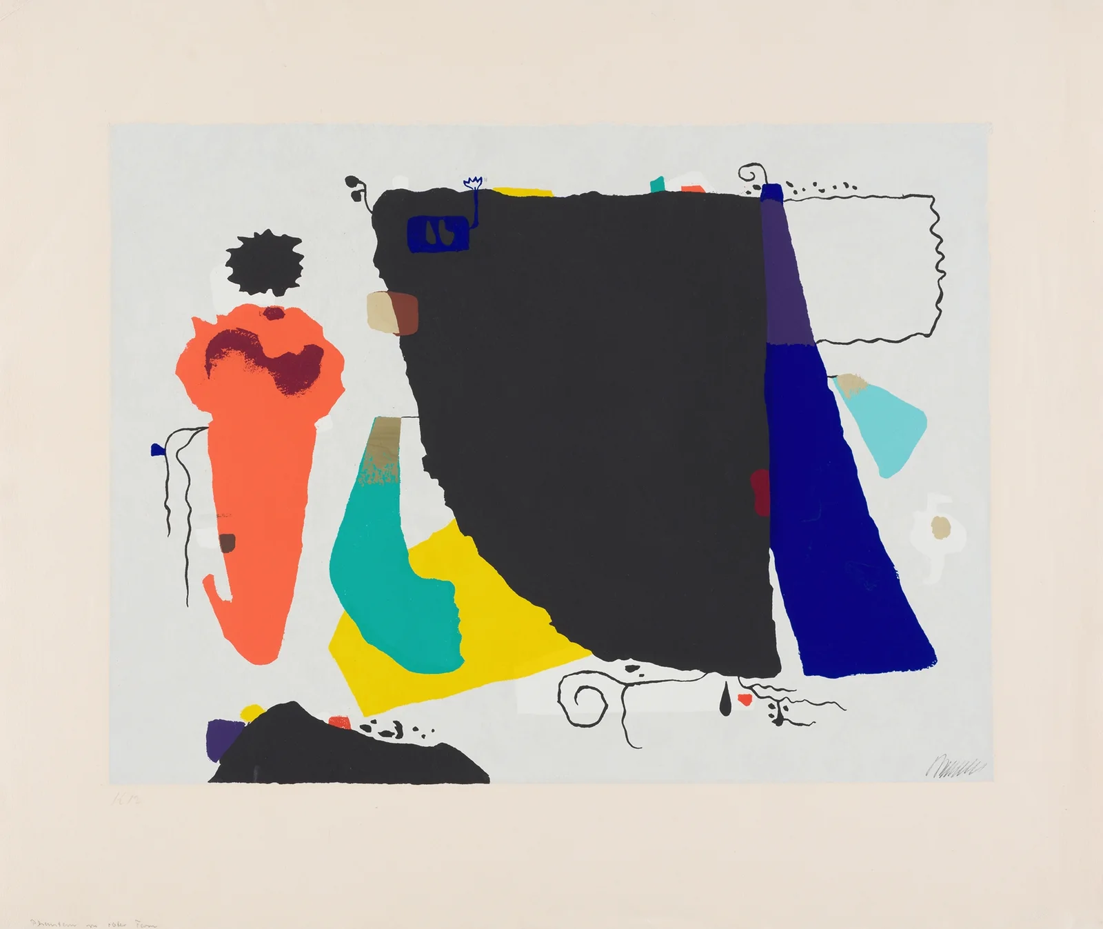 Phantom mit roter Figur, 1951 av Willi Baumeister