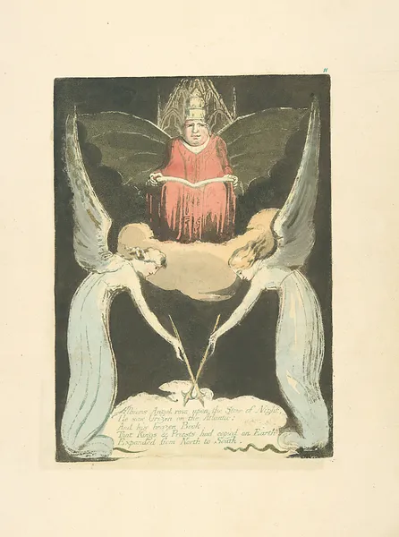 Albions Angel rose upon…. av William Blake