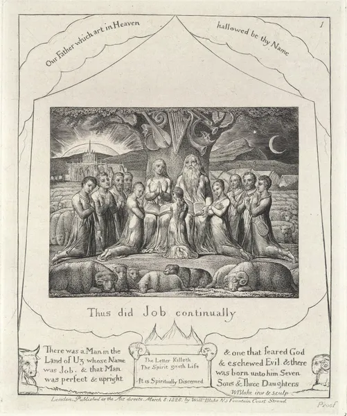 Illustrations of the book of Job Pl.02 av William Blake