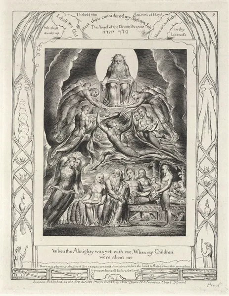 Illustrations of the book of Job Pl.03 av William Blake