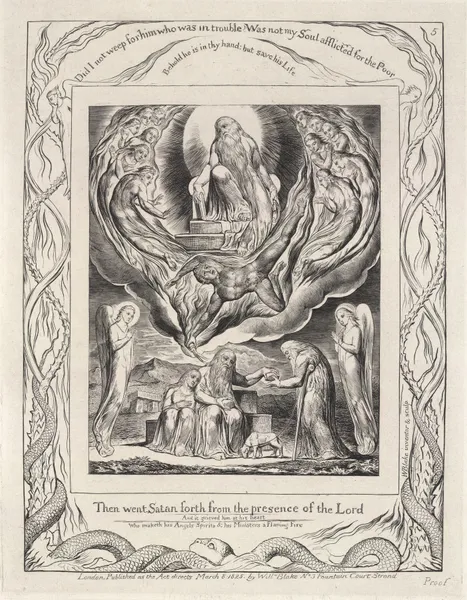 Illustrations of the book of Job Pl.06 av William Blake