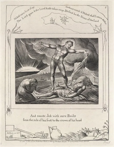Illustrations of the book of Job Pl.07 av William Blake
