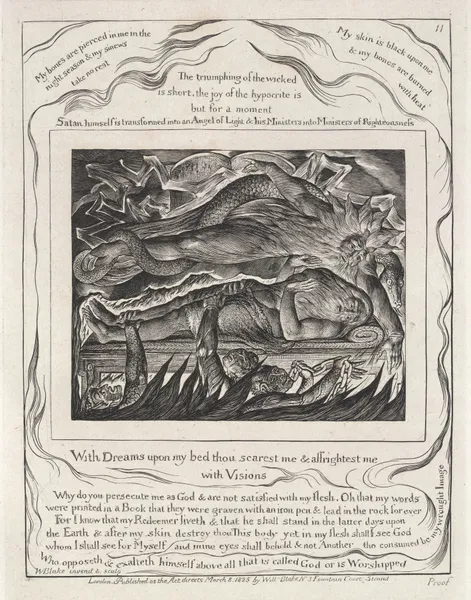 Illustrations of the book of Job Pl.12 av William Blake