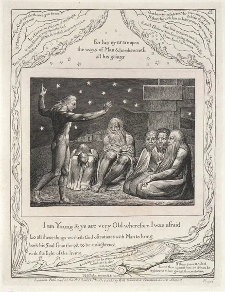 Illustrations of the book of Job Pl.13 av William Blake