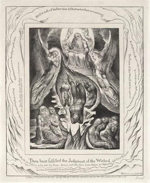 Illustrations of the book of Job Pl.17 av William Blake