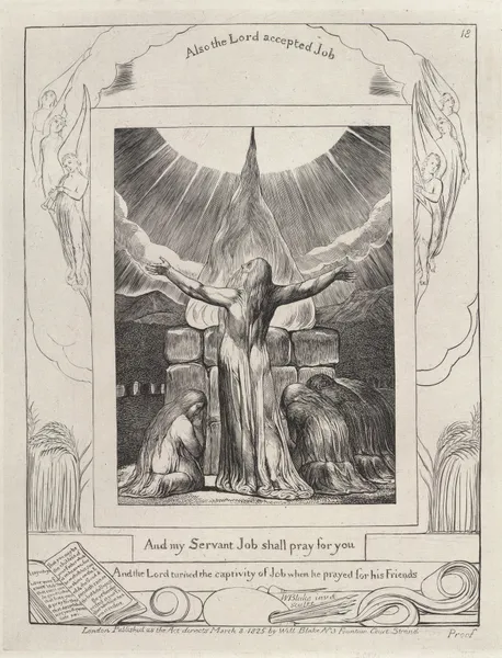 Illustrations of the book of Job Pl.19 av William Blake