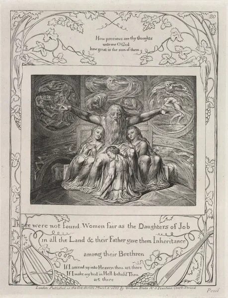 Illustrations of the book of Job Pl.21 av William Blake