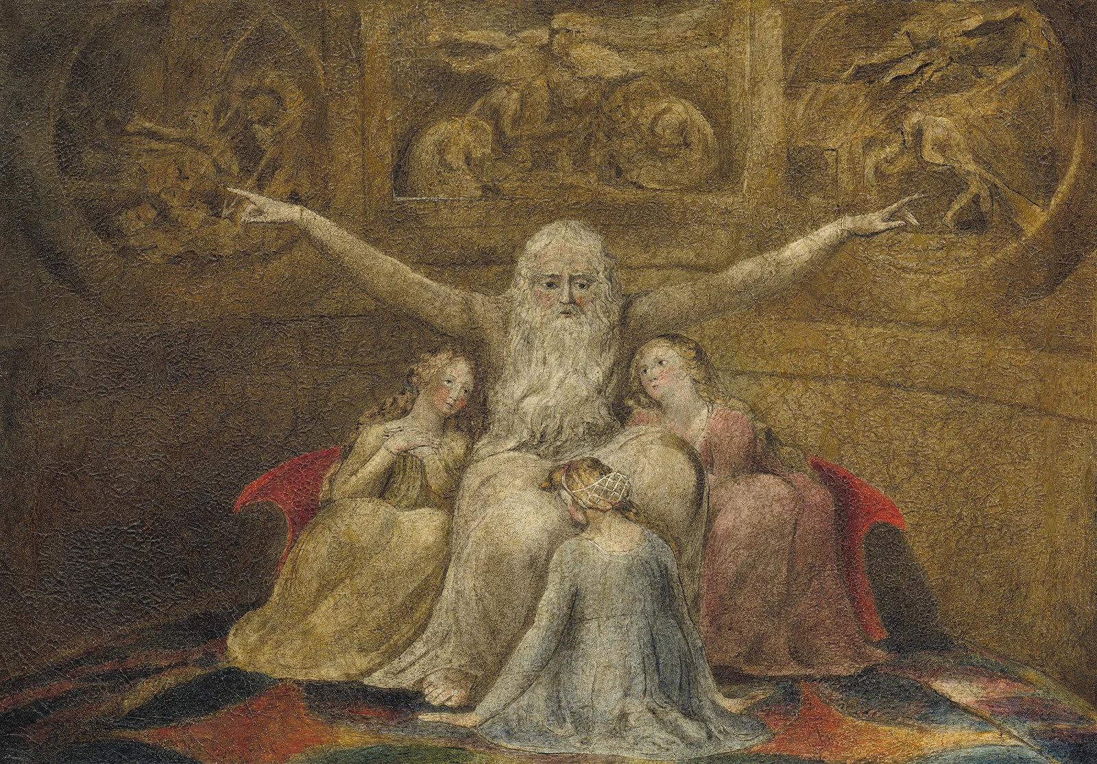 Job and His Daughters av William Blake