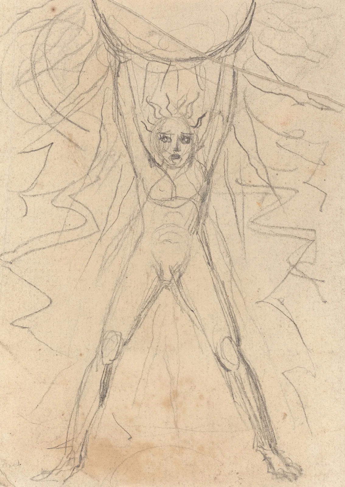 Los Supporting the Sun (recto) (probably c. 1793) av William Blake