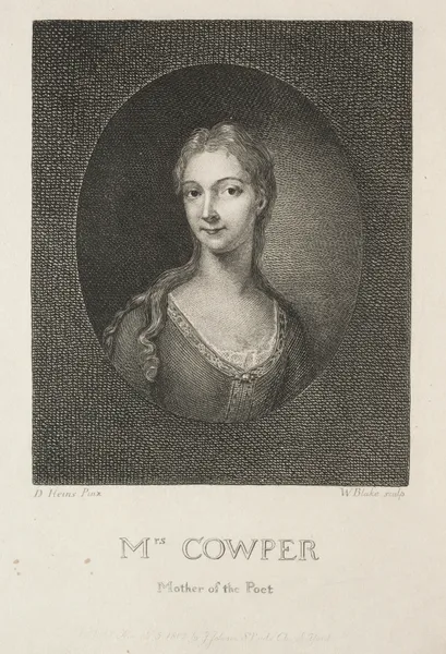 Mrs. Cowper, Mother of the Poet av William Blake