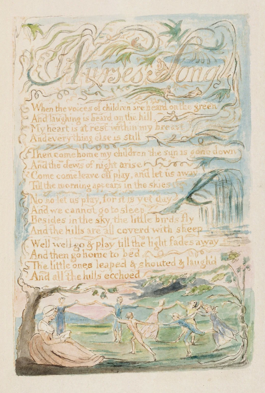 Pl. 24 – Nurses Song av William Blake