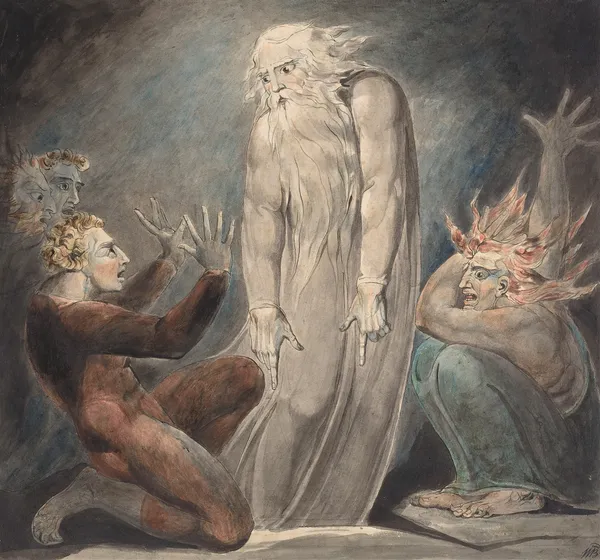The Ghost of Samuel Appearing to Saul av William Blake