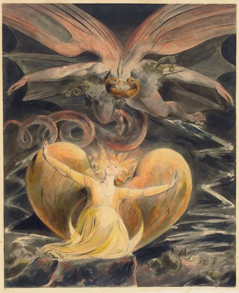 The Great Red Dragon and the Woman Clothed with the Sun av William Blake