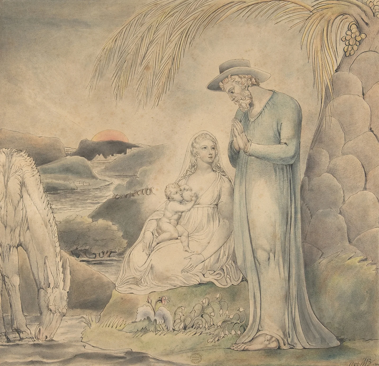 The Rest on the Flight into Egypt (The Repose of the Holy Family in Egypt) av William Blake