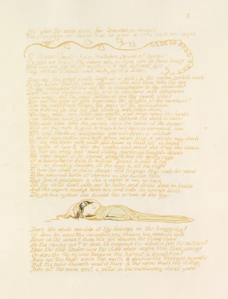 Visions of the daughters of Albion Pl. 07 av William Blake