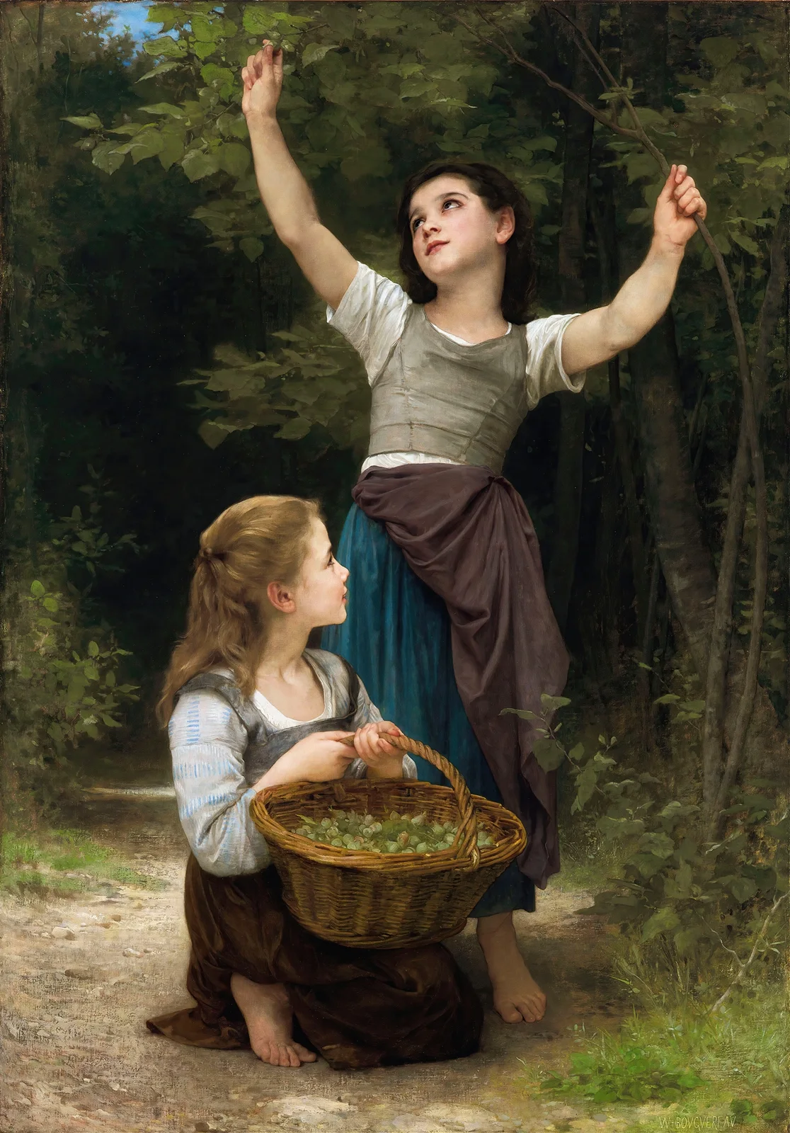 Récolte de noisettes av William Bouguereau