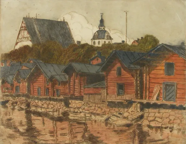 Porvoon ranta-aittoja av Alfred William Finch