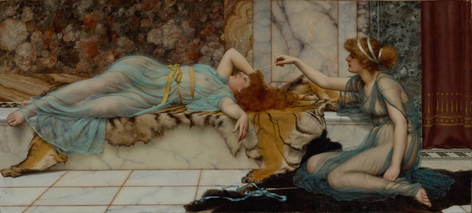 Mischief and Repose av John William Godward