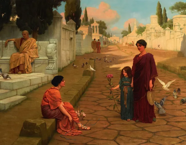Outside The Gate Of Pompeii av John William Godward
