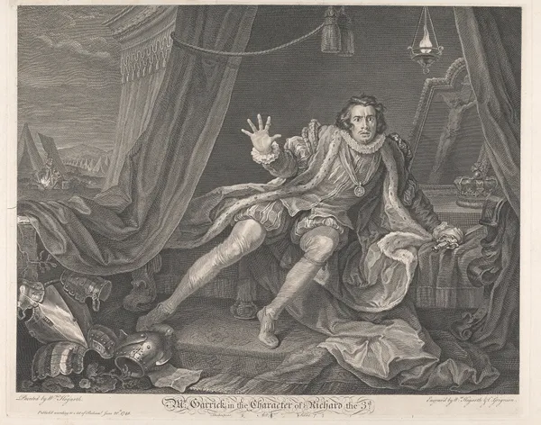 Mr. Garrick in the Character of Richard III av William Hogarth