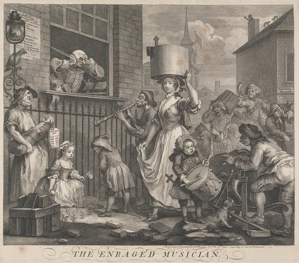 The Enraged Musician av William Hogarth