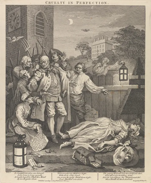 The Four Stages of Cruelty; Cruelty in Perfection (The Murderer) av William Hogarth