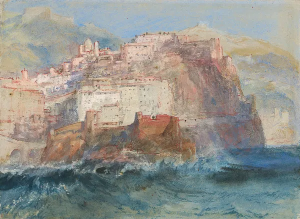 Genoa, from the Sea, looking up to the Church of Santa Maria Assunta in Carignano av Joseph Mallord William Turner