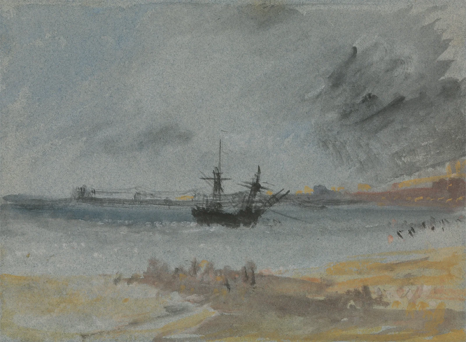 Ship Aground Brighton av Joseph Mallord William Turner