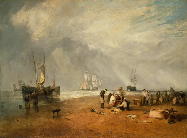 The Fish Market at Hastings Beach av Joseph Mallord William Turner