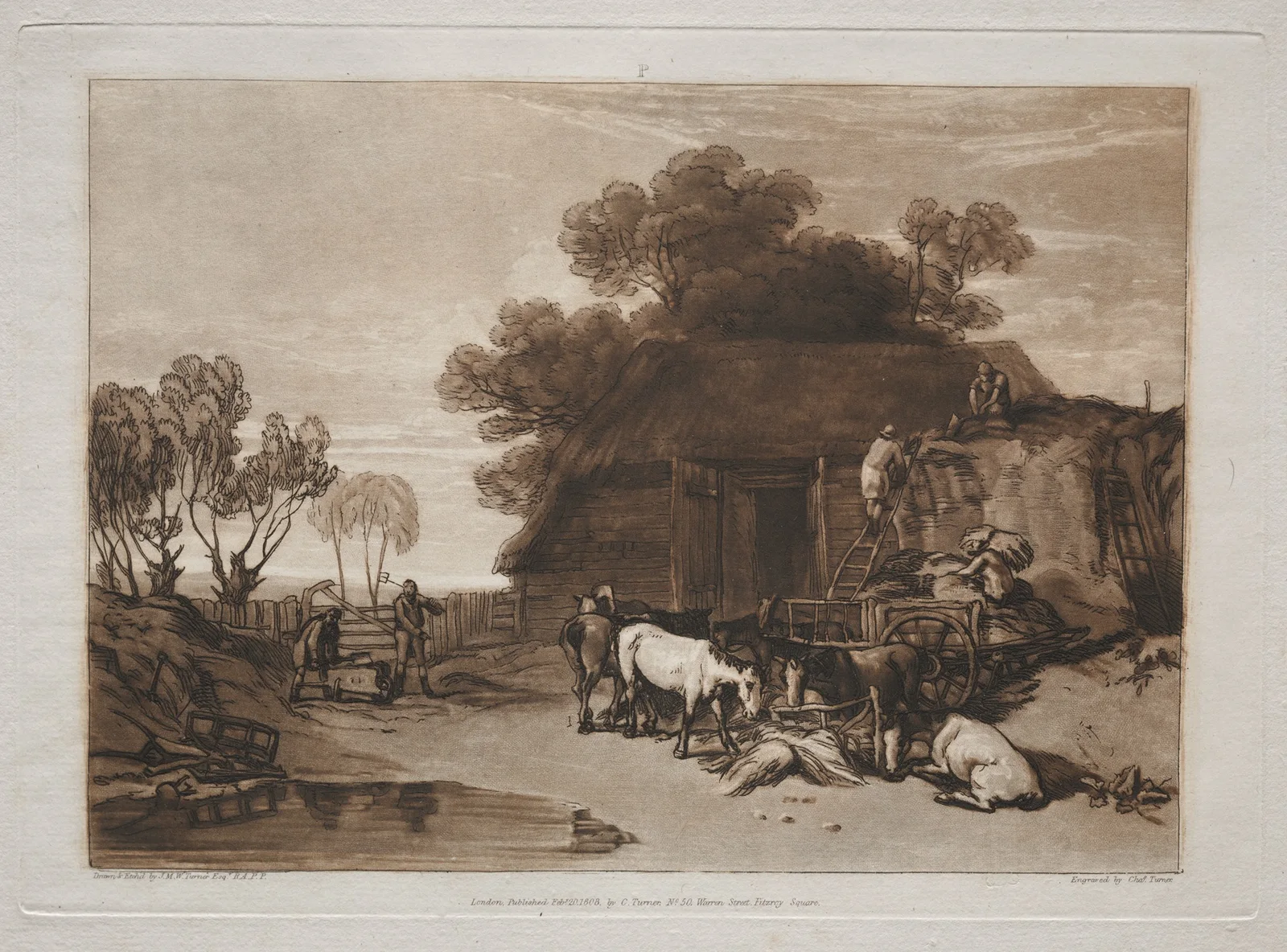 The Straw Yard (19th century) av Joseph Mallord William Turner