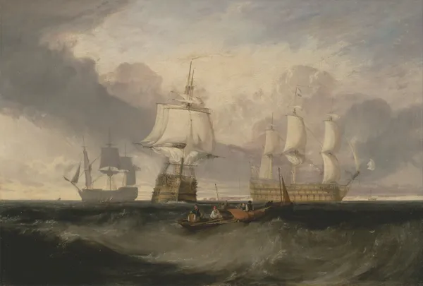 The Victory Returning from Trafalgar, in Three Positions av Joseph Mallord William Turner