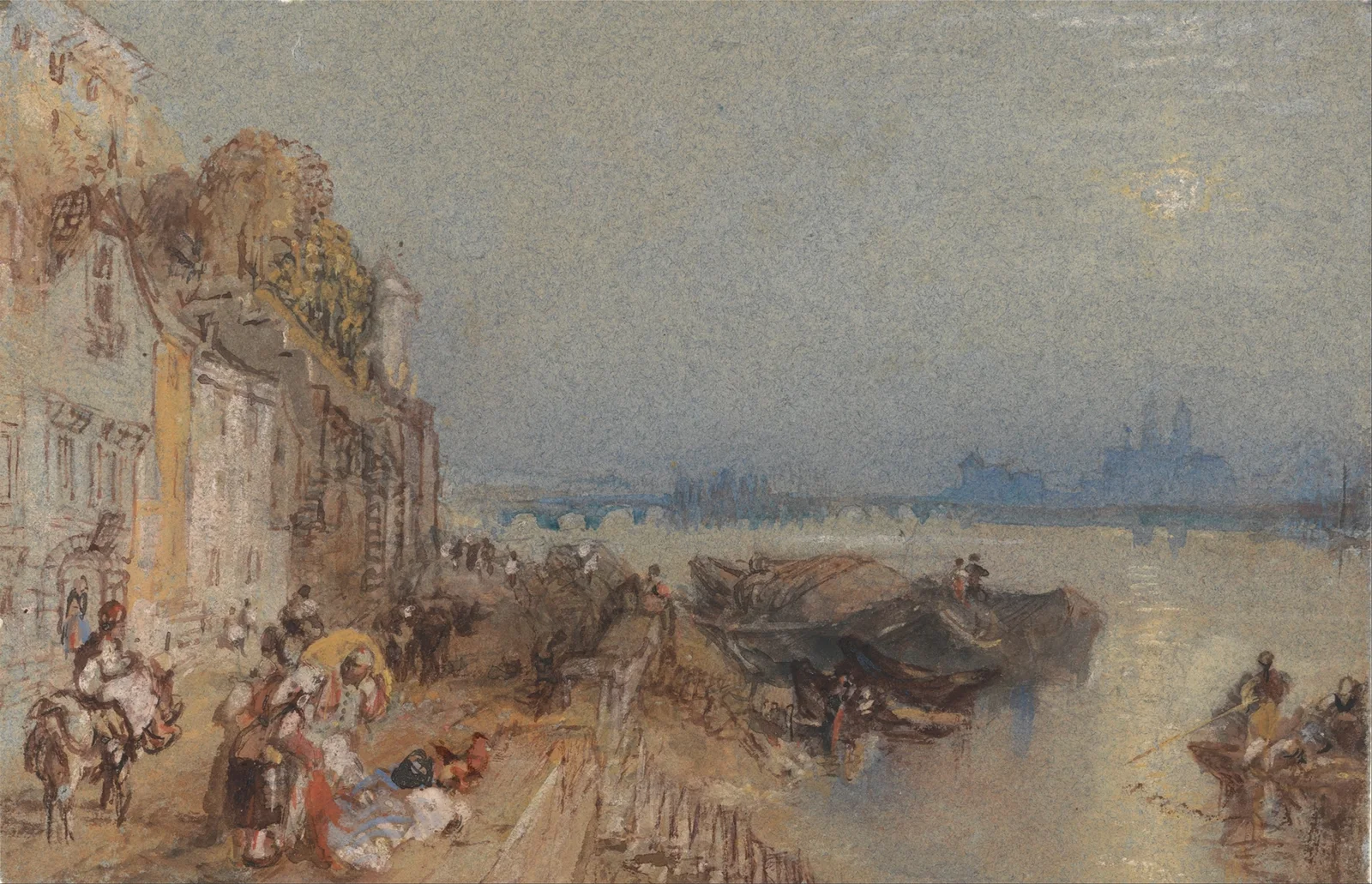 Tours: Sunset- Looking Backwards av Joseph Mallord William Turner