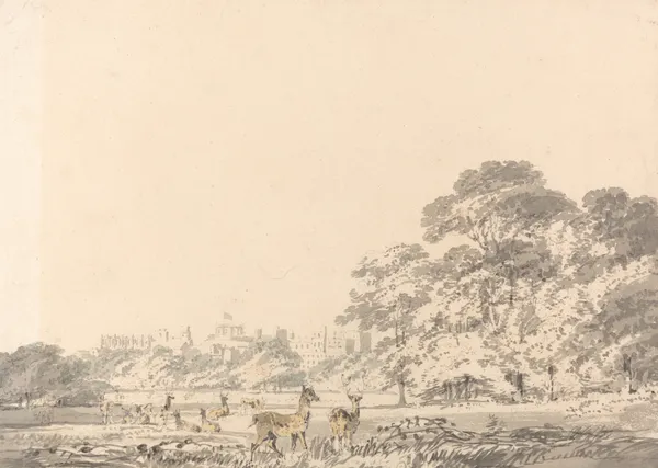 Windsor Castle and Park with Deer av Joseph Mallord William Turner