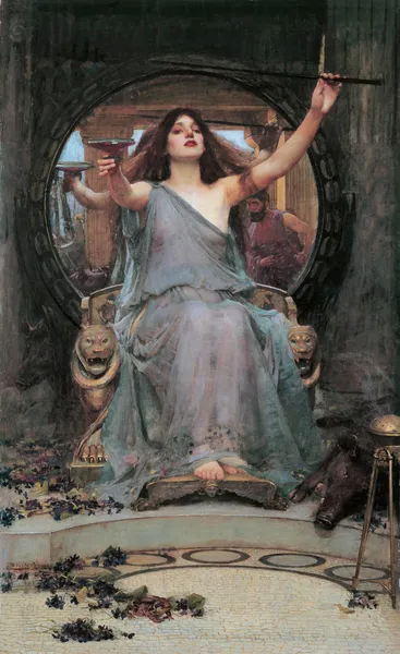Circe Offering the Cup to Odysseus av John William Waterhouse