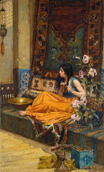 In The Harem, An Odalisque av John William Waterhouse