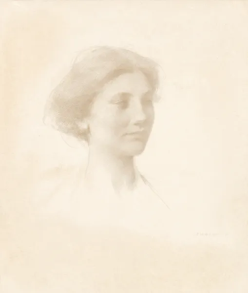 Head of a Girl, 1909 av Thomas Wilmer Dewing