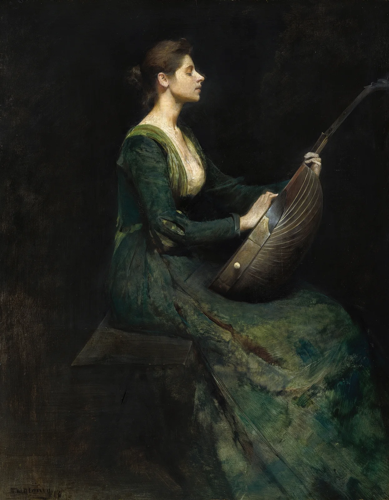 Lady with a Lute av Thomas Wilmer Dewing
