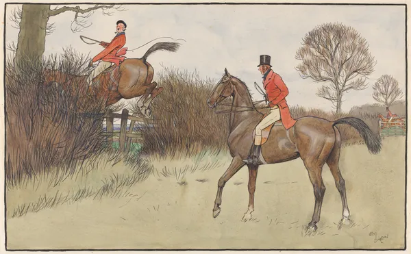 `Ar Never Gets Off’ – Hunting Scene av Cecil Charles Windsor Aldin